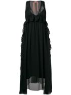 No21 V-neck Flared Midi Dress - Black