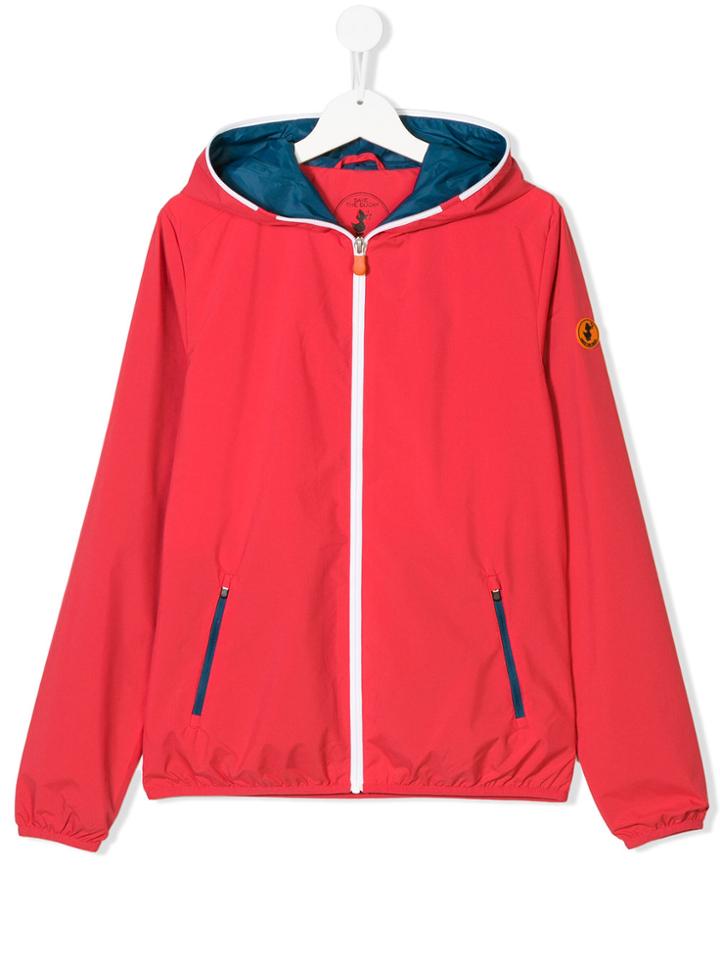 Save The Duck Kids Contrast Zipped Coat - Pink & Purple