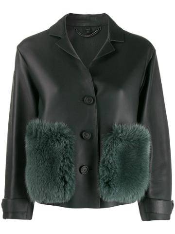 Burberry Pre-owned Cropped Leather Jacket - Black