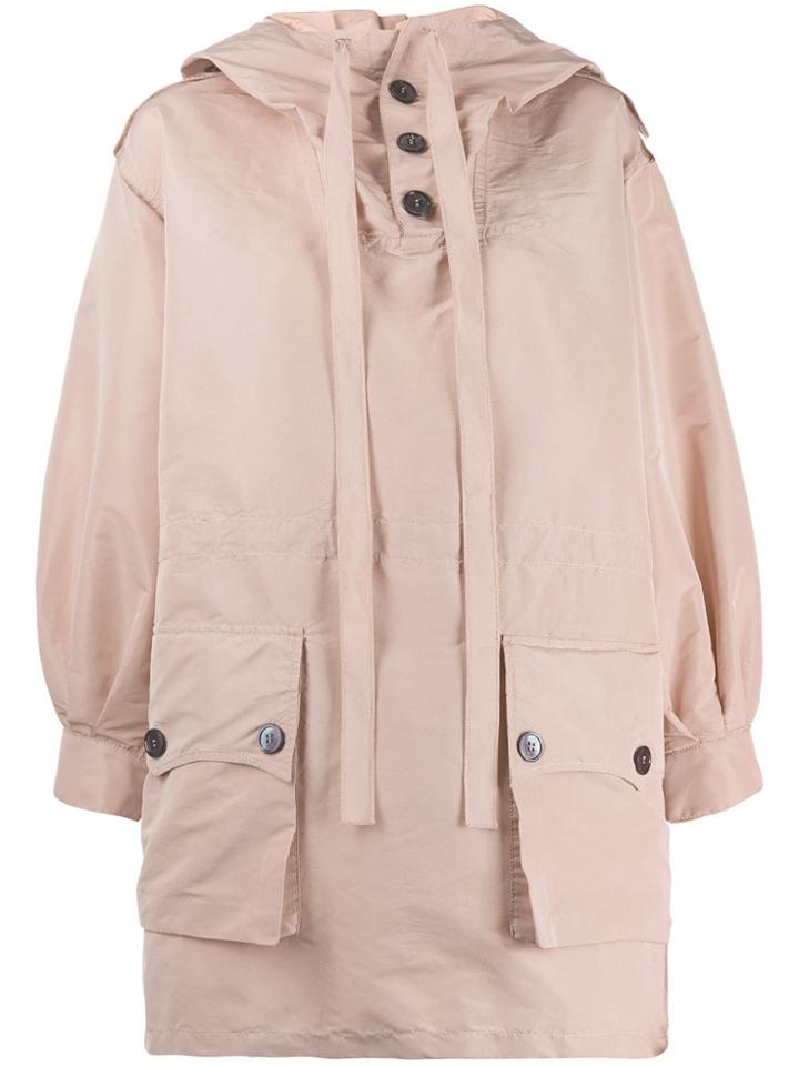 No21 Button Hooded Jacket - Pink