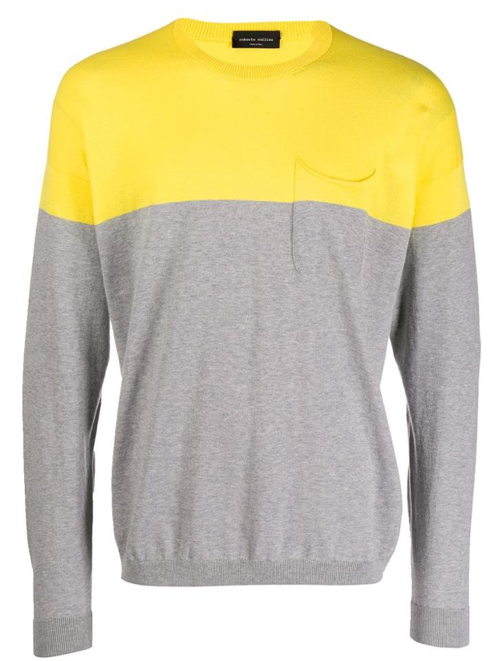 Roberto Collina Colour Block Sweater - Grey