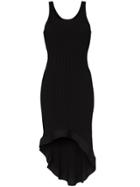 Esteban Cortazar Sleeveless Ribbed Ruffle Hem Midi Dress - Black