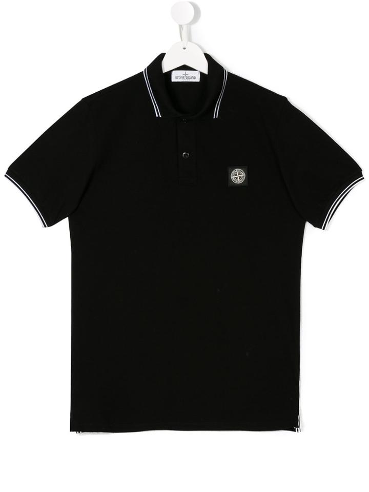 Stone Island Junior Logo Patch Polo Shirt - Black