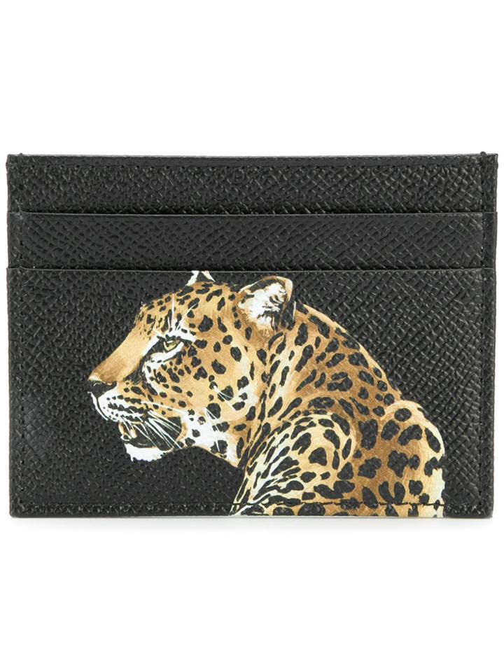 Dolce & Gabbana Leopard Print Cardholder - Black