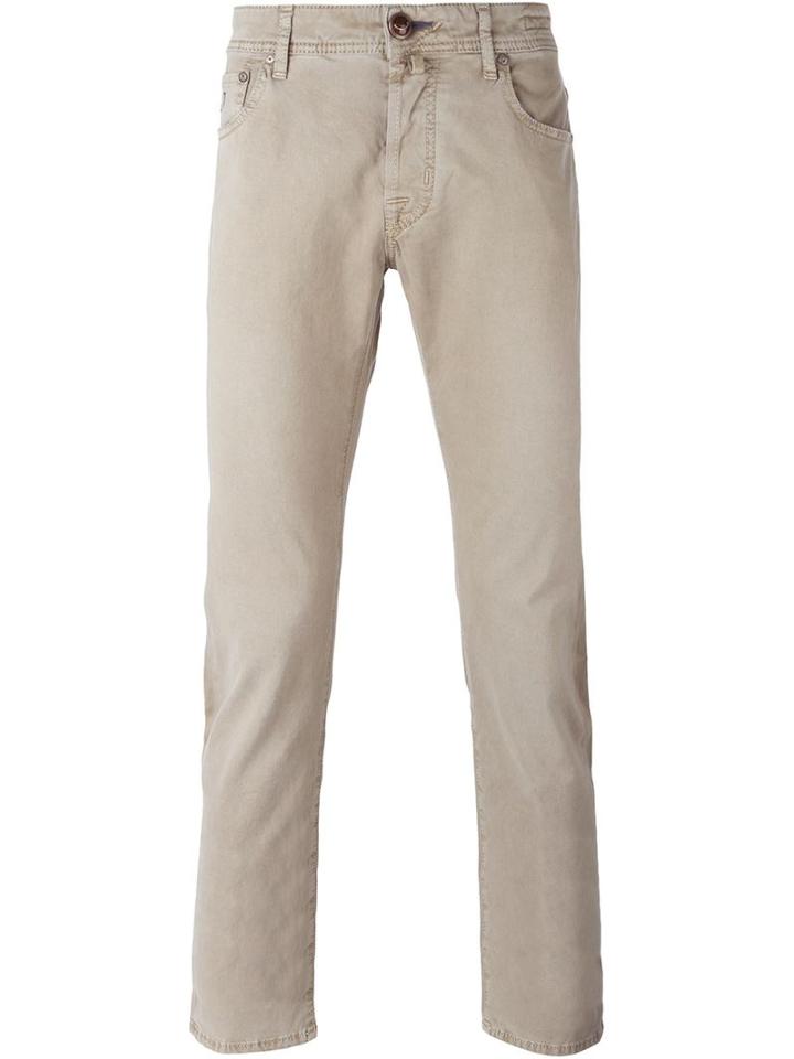Jacob Cohen Straight Leg Jeans, Men's, Size: 34, Nude/neutrals, Cotton/spandex/elastane