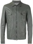 Zipped Jacket - Men - Leather/viscose - 54, Grey, Leather/viscose, Salvatore Santoro