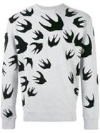 Mcq Alexander Mcqueen Swallow Print Sweatshirt - Grey