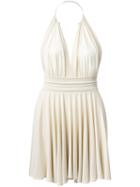 Plein Sud Pleated Dress, Women's, Size: 40, Nude/neutrals, Viscose/spandex/elastane