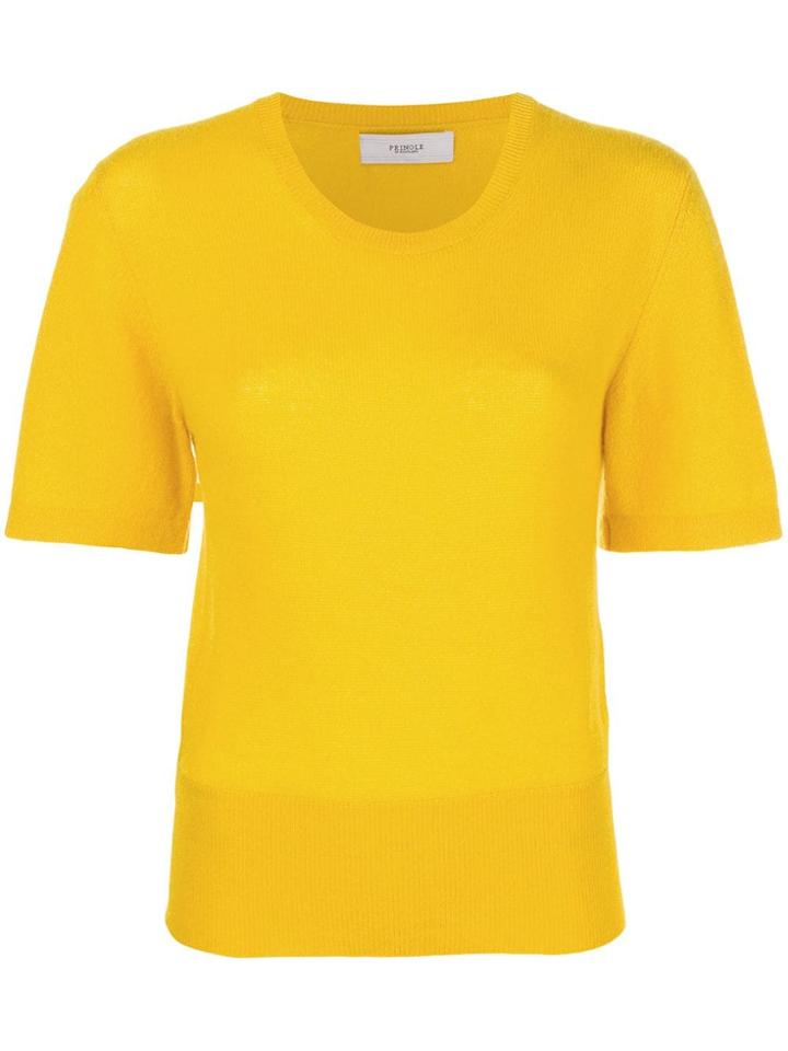 Pringle Of Scotland Short-sleeve Fitted Sweater - Yellow