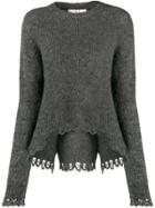 Tela Scalloped Ribbed Jumper - Grey