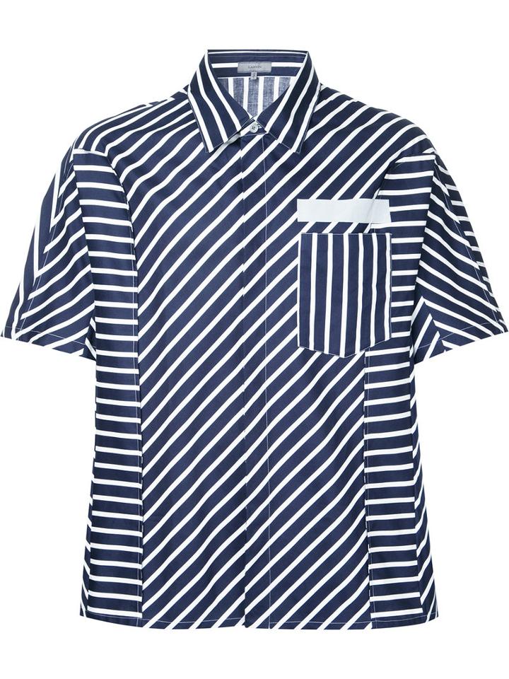 Lanvin - Contast Stripe Boxy Shirt - Men - Cotton - 42, Blue, Cotton