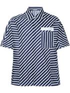 Lanvin - Contast Stripe Boxy Shirt - Men - Cotton - 42, Blue, Cotton