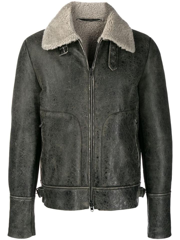 Salvatore Santoro Shearling Aviator Jacket - Grey