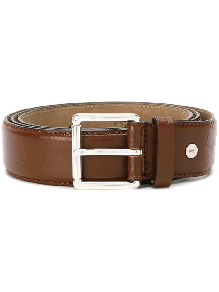 Ami Alexandre Mattiussi Classic Belt, Men's, Size: 100, Brown, Leather