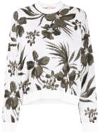 Nude Floral Knit Sweater - Neutrals