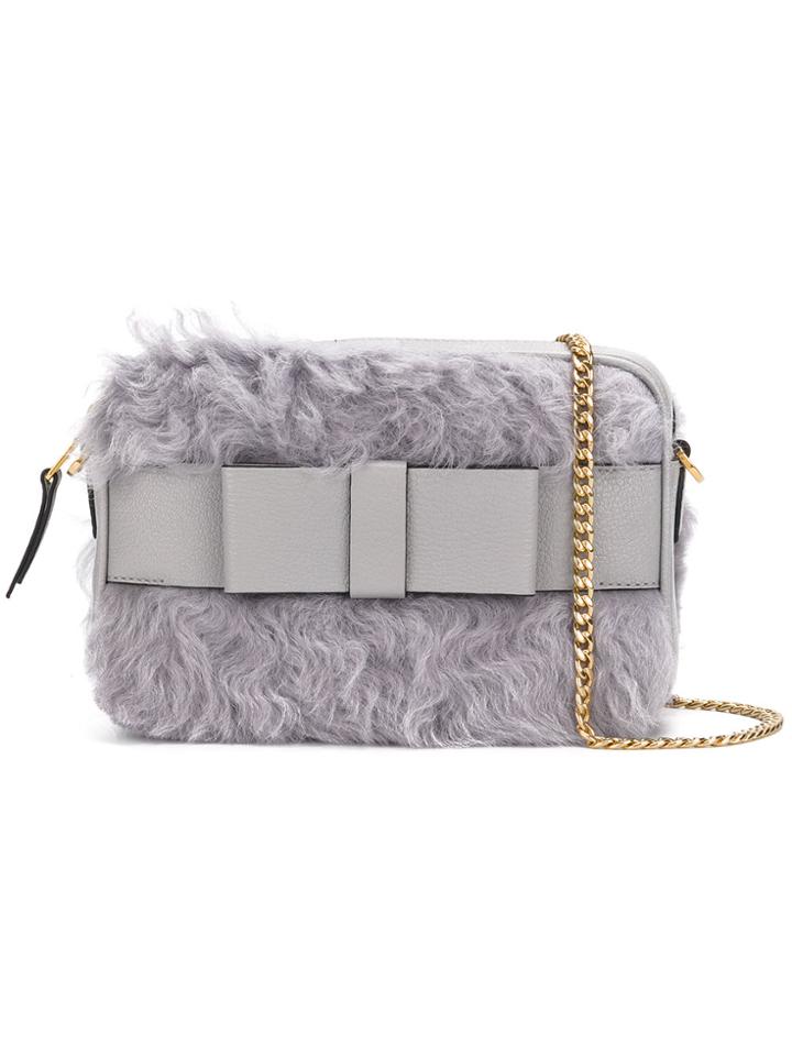 Miu Miu Top Zip Fluffy Bag - Grey