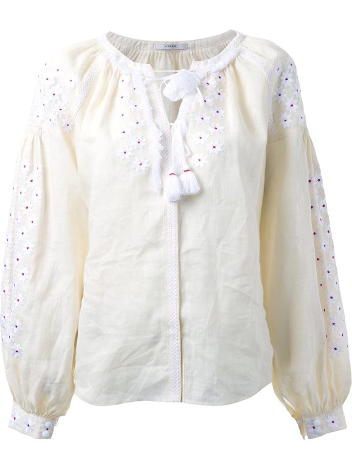 Vita Kin Flower Embroidered Blouse