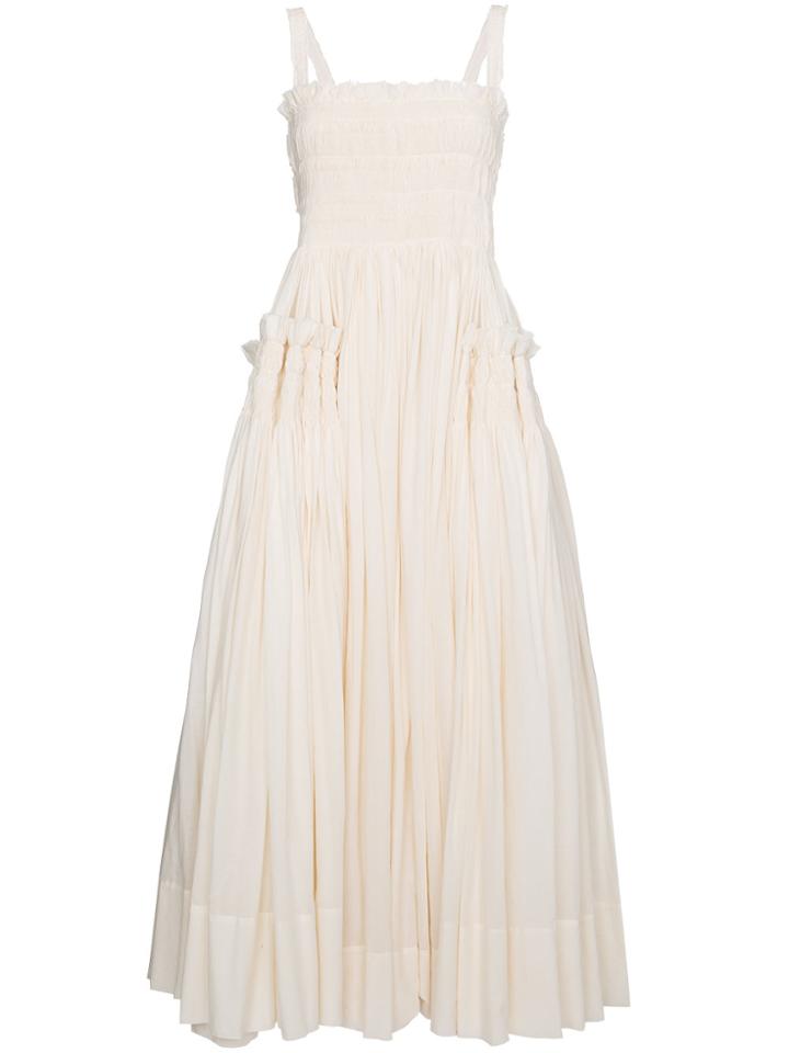 Molly Goddard Larry Smock Dress - White