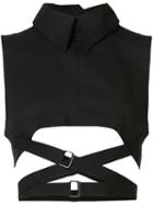Cropped High Neck Vest - Women - Cotton - 40, Black, Cotton, Ann Demeulemeester