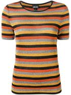 Just Cavalli Sparkly Knit Striped T-shirt - Orange