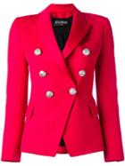 Balmain Double Breasted Blazer, Women's, Size: 36, Pink/purple, Wool/viscose/cotton