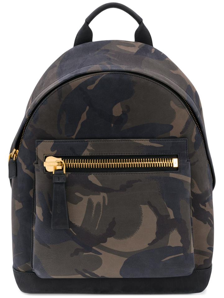 Tom Ford Camouflage Print Backpack - Grey
