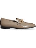 Burberry Link Detail Patent Leather Loafers - Grey