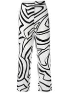 Emilio Pucci Printed Flared Trousers, Women's, Size: 42, Black, Silk/acetate/viscose