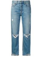 Grlfrnd Distressed Cropped Jeans - Blue
