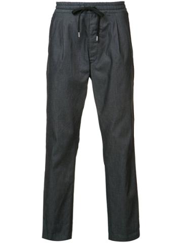 F.s.z - Drawstring Waist Trousers - Men - Cotton - M, Blue, Cotton