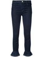 J Brand Frilled Hem Skinny Jeans - Blue