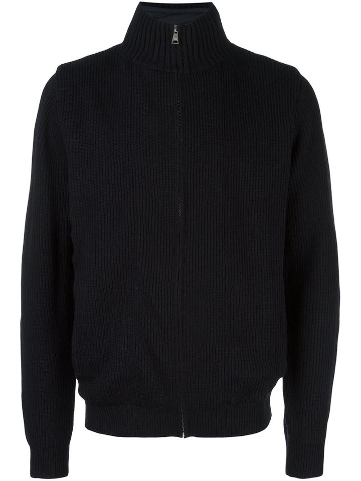 Hackett Zipped Cardigan, Men's, Size: Xl, Blue, Acrylic/polyester/wool