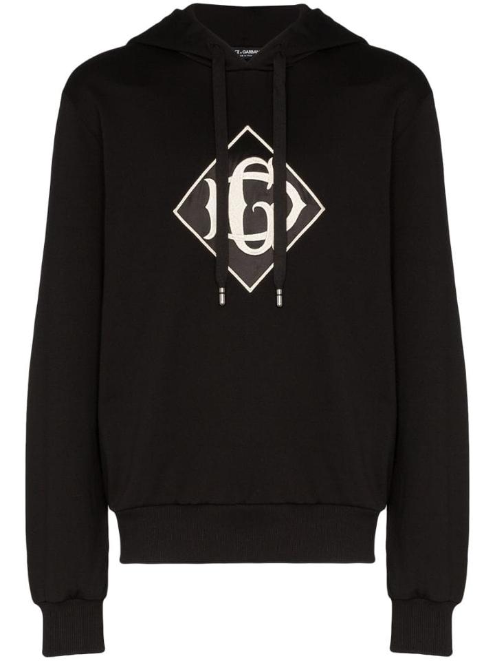 Dolce & Gabbana Monogram Printed Hoodie - Black