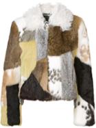 Proenza Schouler Patchwork Fur Jacket, Women's, Size: 4, Lamb Skin/rabbit Fur