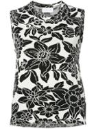 Christian Wijnants - Sleeveless Floral Top - Women - Cotton/polyamide/viscose - L, Black, Cotton/polyamide/viscose