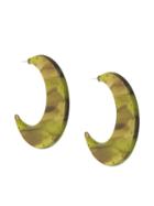 Marine Serre Half Hoop Earrings - Green