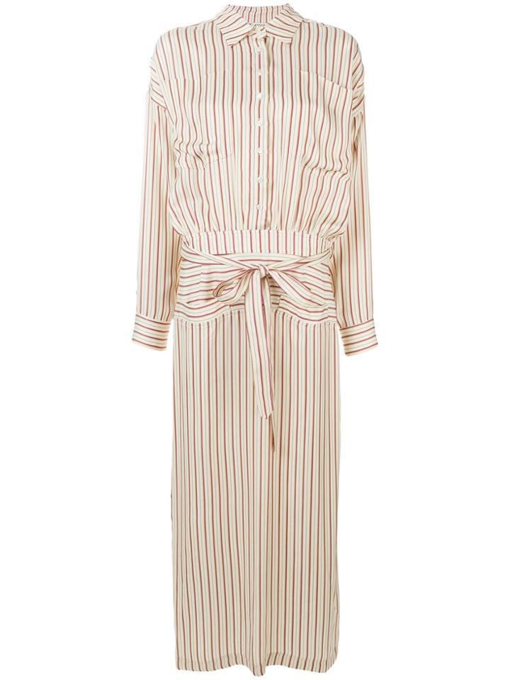 Attico Striped Print Dress - Nude & Neutrals