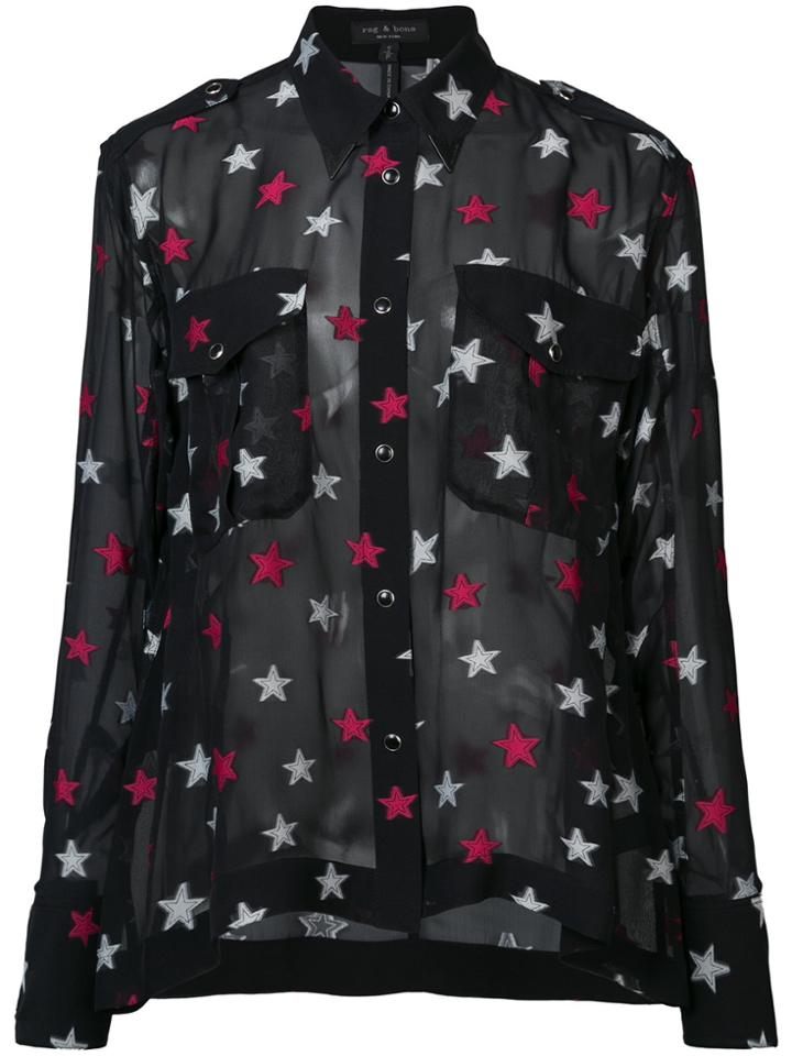Rag & Bone Star Print Shirt - Black