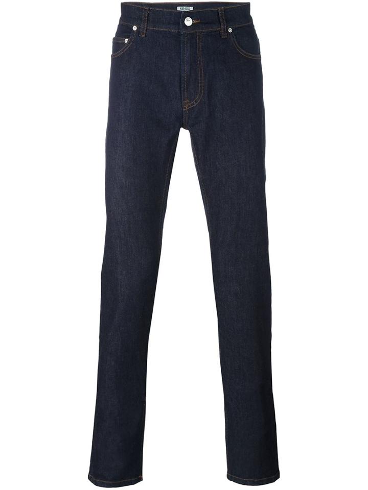 Kenzo Skinny Jeans, Men's, Size: 33, Blue, Cotton/spandex/elastane
