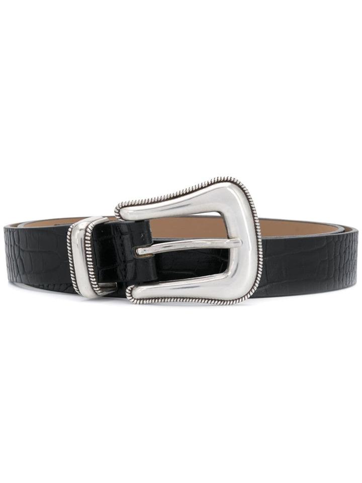 B-low The Belt Crocodile Effect Belt - Black