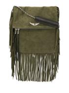 Zadig & Voltaire Rockson Fringed Cross Body Bag - Green