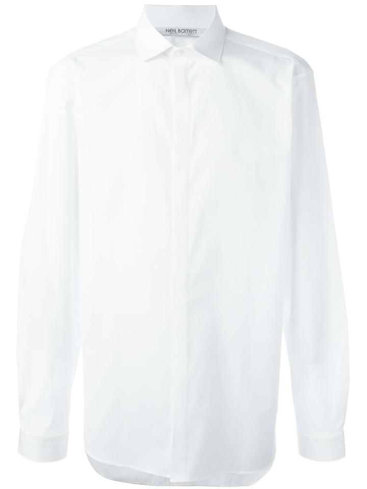 Neil Barrett Classic Shirt, Men's, Size: 43, White, Cotton