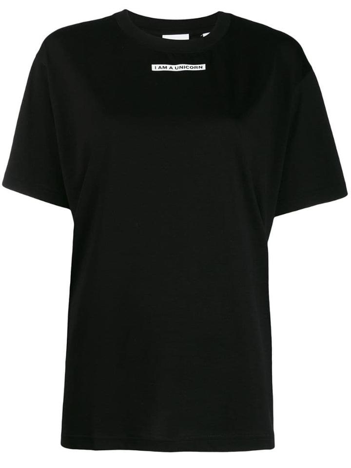 Burberry Slogan Print T-shirt - Black