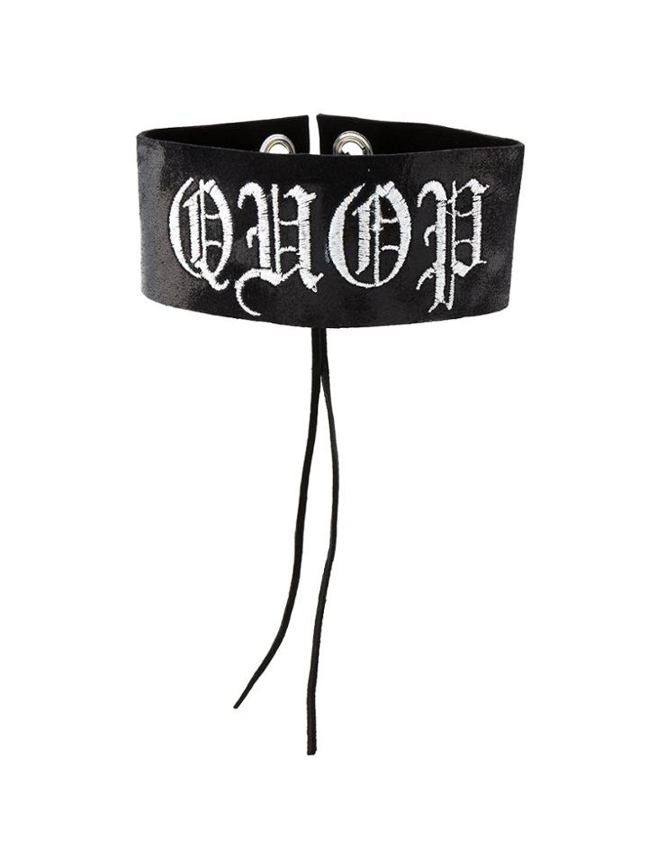 Manokhi Lace-up Choker - Black