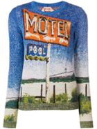 No21 Motel Print Sweater - Blue