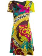 Versace Voyage Barocco Print Dress - Yellow
