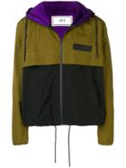 Ami Alexandre Mattiussi Tricolour Hooded Zipped Jacket - Green