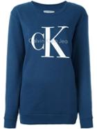 Calvin Klein Jeans Logo Print Sweatshirt, Women's, Size: Medium, Blue, Cotton