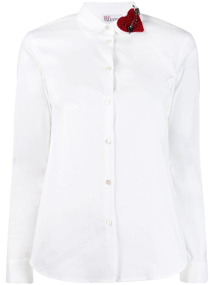 Red Valentino Heart Collar Shirt - White