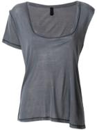Unravel Project Scoop-neck Reconstructed T-shirt - Grey